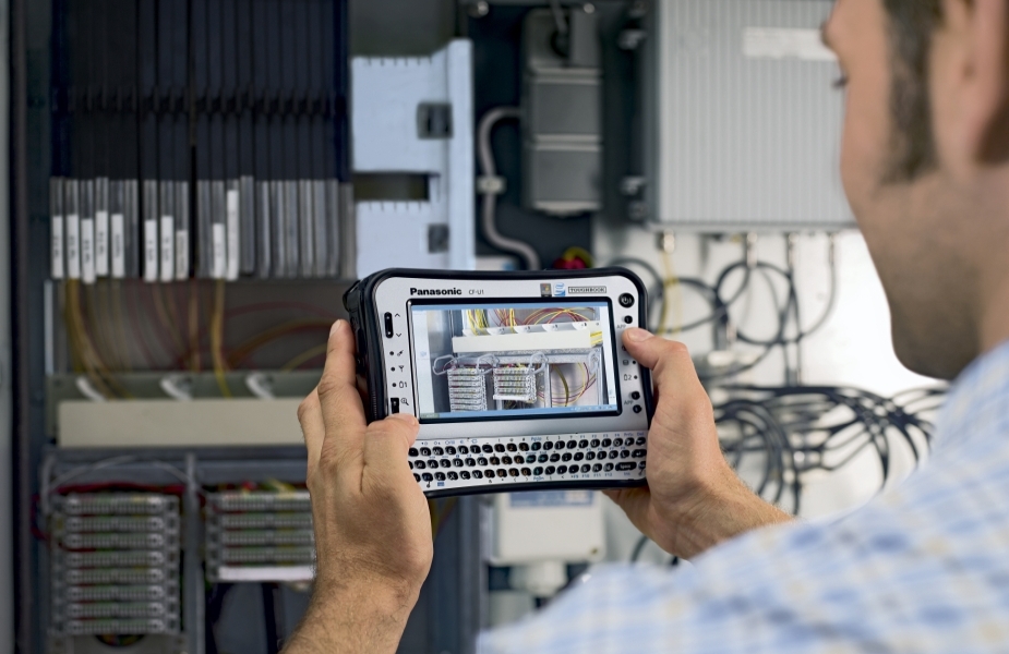 Camera taking image of telecomms